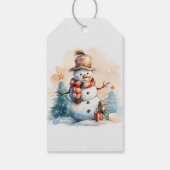 Snowman Kerstfeestdag Cadeaulabel (Achterkant)
