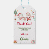 Snowman Kerstfeestdag Cadeaulabel (Voorkant)