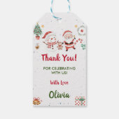 Snowman Kerstfeestdag Cadeaulabel (Achterkant)