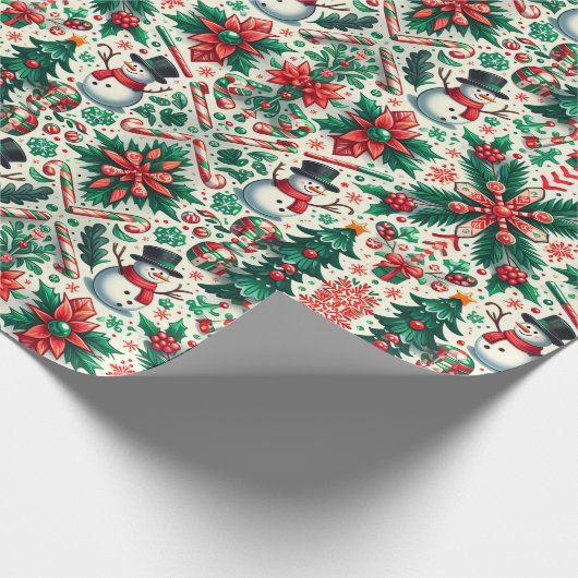 Snowman Kerstfeestdag Cadeaupapier (Hoek)