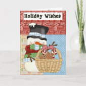 Snowman Kerstfeestdag groet of uitnodiging (Voorkant)