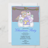 Snowman kerstfeestdag uitnodiging (Voorkant)