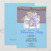 Snowman kerstfeestdag uitnodiging (Voorkant / Achterkant)