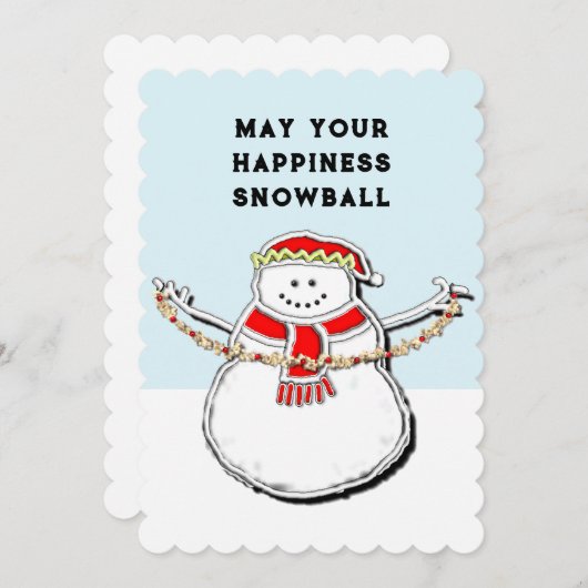 Snowman-kerstfeestkaart Feestdagenkaart (Voorkant / Achterkant)