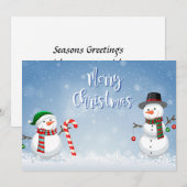 Snowman-kerstfeestkaart Feestdagenkaart (Voorkant / Achterkant)