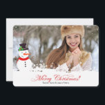 Snowman-kerstfotokaart Feestdagenkaart<br><div class="desc">De getoonde foto's zijn steekproeven slechts en niet voor wederverkoop. Pas dit product aan met je eigen afbeeldingen als je het wilt kopen. AANPASSING ♡ jouw naam, monogram, bericht, enz. toevoegen. ♡ Gebruik je favoriete lettertypen. ♡ Aangepaste kleuren toevoegen. OPMERKING: ♡ kleuren die online worden weergegeven, kunnen enigszins afwijken van...</div>