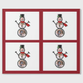 Snowman-kerstfotosjabloon Cadeaupapier (Vlak)