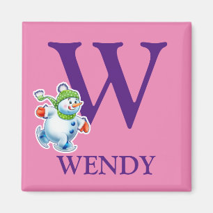 Snowman kerstfriemmagneet voor initiaal magneet