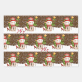 Snowman, kerstgepersonaliseerd omslagpapier Sh Inpakpapier Vel (Voorkant 2)