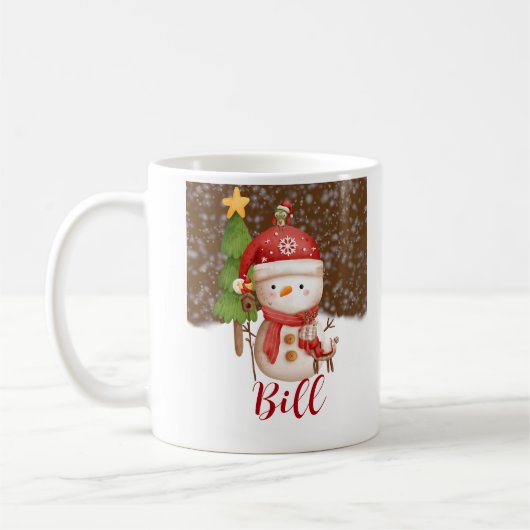 Snowman, kerstgepersonaliseerde koffie-Mok Koffiemok (Links)