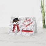 Snowman-kerstgroet - kleindochter feestdagen kaart<br><div class="desc">Schuif binnen en buiten de snowman-kerstgroet voor die speciale kleindochter</div>
