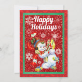  Snowman Kersthalve Kaart (Voorkant)