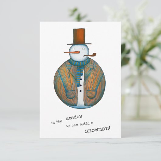 Snowman-kerstkaart (Staand voorkant)