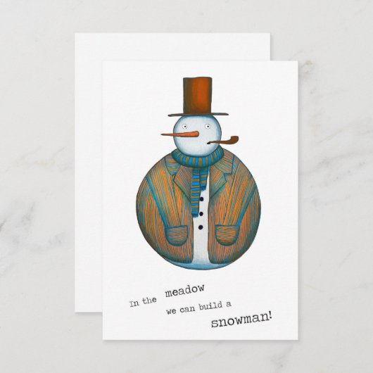 Snowman-kerstkaart (Voorkant / Achterkant)