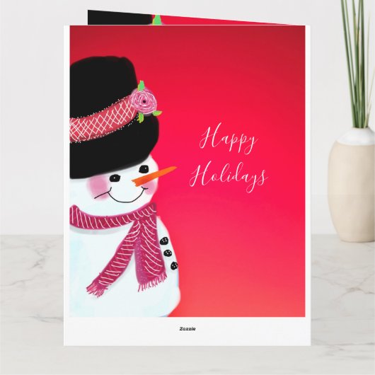 Snowman-kerstkaart Bedankkaart (Achterkant)