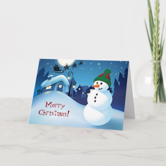 Snowman-kerstkaart Feestdagen Kaart (Voorkant)