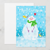 Snowman-kerstkaart Feestdagenkaart (Voorkant / Achterkant)