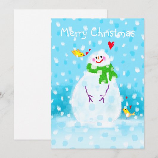 Snowman-kerstkaart Feestdagenkaart (Voorkant / Achterkant)