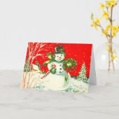  Snowman-kerstkaart Kaart (Gele Bloem)