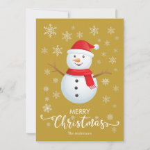 Snowman-kerstkaart voor prettige kerst