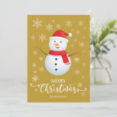 Snowman-kerstkaart voor prettige kerst feestdagenkaart (Staand voorkant)