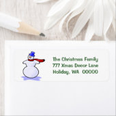 Snowman-kerstkaarten retourneren adreskaartjes etiket (Insitu)