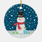 Snowman-kerstkeramische decoratie (Voorkant)