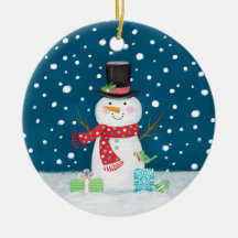 Snowman-kerstkeramische decoratie