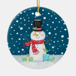 Snowman-kerstkeramische decoratie