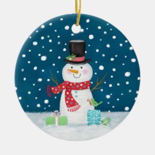 Snowman-kerstkeramische decoratie
