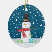 Snowman-kerstkeramische decoratie (Links)