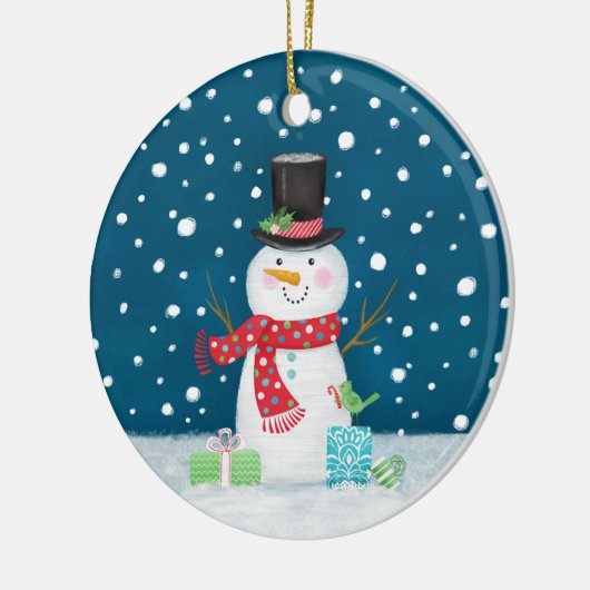 Snowman-kerstkeramische decoratie (Links)