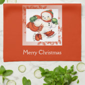  Snowman-kerstkeukenhanddoek Theedoek (Gevouwen)