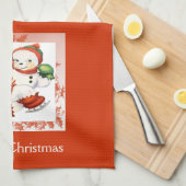  Snowman-kerstkeukenhanddoek Theedoek (Quarter Fold)