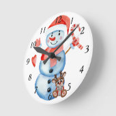 Snowman-kerstklok Ronde Klok (Hoek)