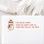 Snowman kerstkoekjeslabel etiket (Insitu)