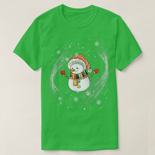 Snowman-kerstkrentenwinter T-shirt (Design voorkant)