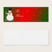 Snowman-kerstLabel Kaart (Voorkant /achterkant)