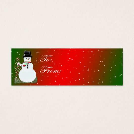 Snowman-kerstLabel Kaart (Voorkant)