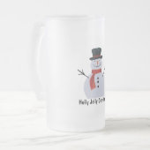 Snowman-kerstmannen Matglas Bierpul (Voorkant links)
