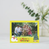 Snowman Kerstmis Briefkaart voor feestdag (Staand voorkant)