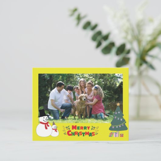 Snowman Kerstmis Briefkaart voor feestdag (Staand voorkant)