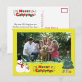 Snowman Kerstmis Briefkaart voor feestdag (Voorkant / Achterkant)
