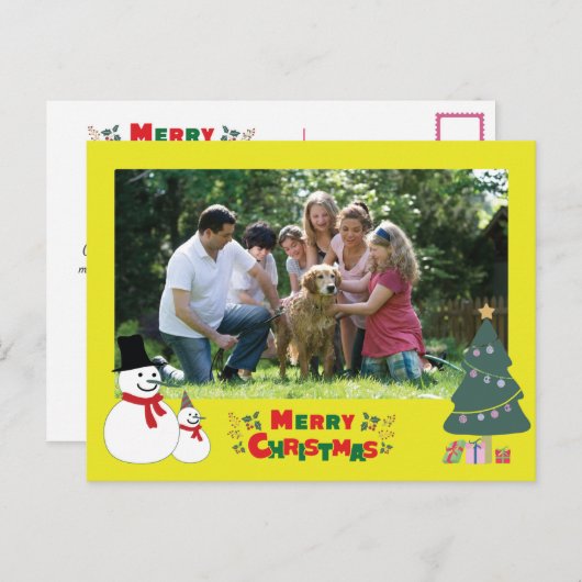 Snowman Kerstmis Briefkaart voor feestdag (Voorkant / Achterkant)