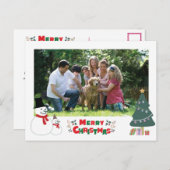 Snowman Kerstmis Briefkaart voor feestdag (Voorkant / Achterkant)