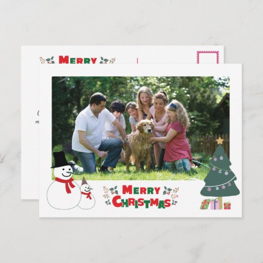 Snowman Kerstmis Briefkaart voor feestdag (Voorkant / Achterkant)