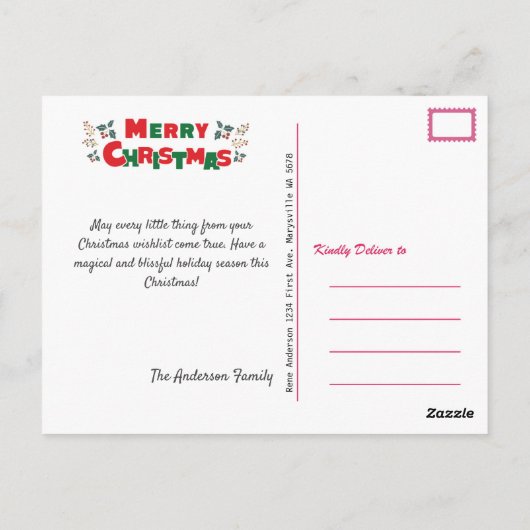 Snowman Kerstmis Briefkaart voor feestdag (Achterkant)