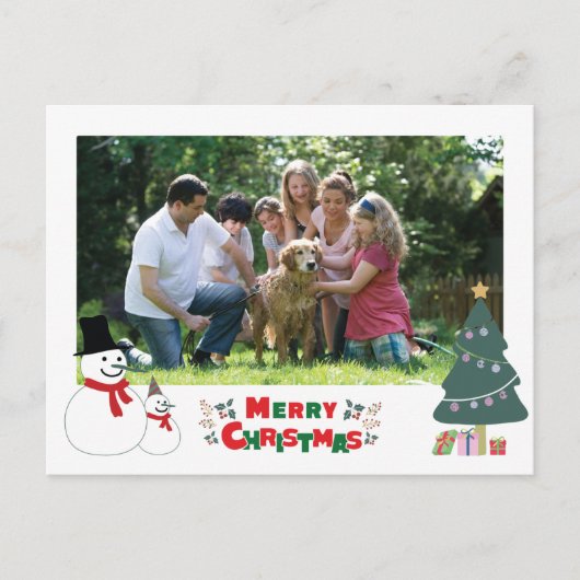 Snowman Kerstmis Briefkaart voor feestdag (Voorkant)