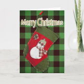 Snowman Kerstmis, Buffalo-speldenSjabloon stoppen Feestdagen Kaart (Voorkant)