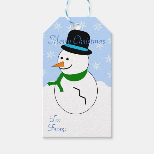 Snowman Kerstmis Cadeaulabel (Voorkant)